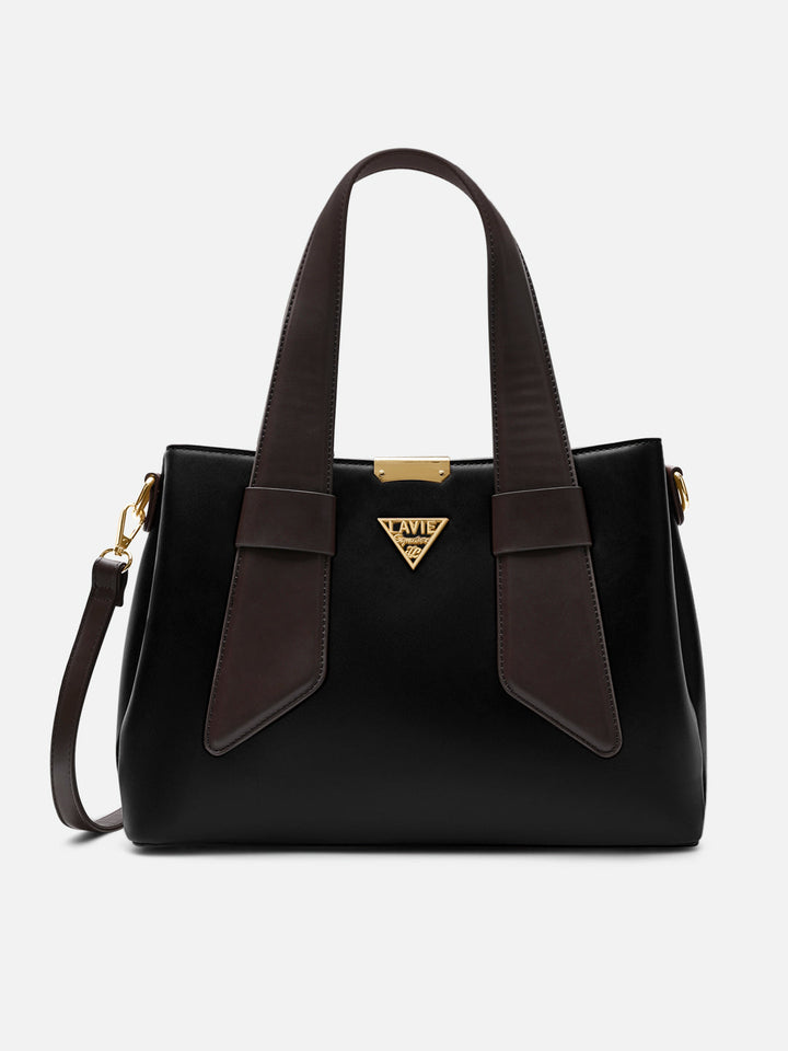 Nashville 3 Compartments Medium Satchel Bag — Black
