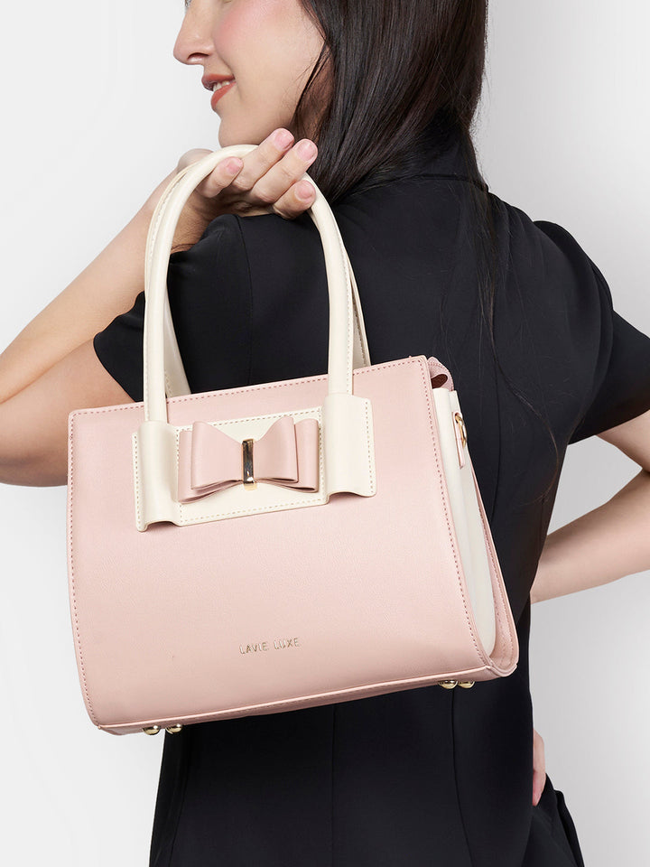 Knot Medium Satchel Bag — Light Pink