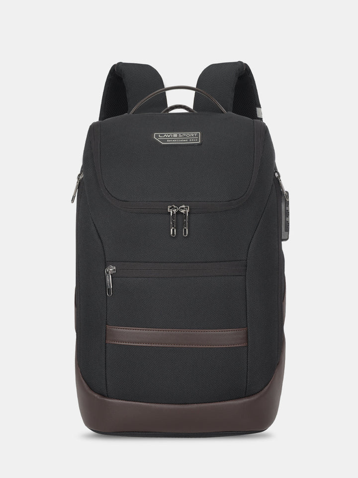 Emperor 24L Anti-theft Laptop Backpack — Black/Choco