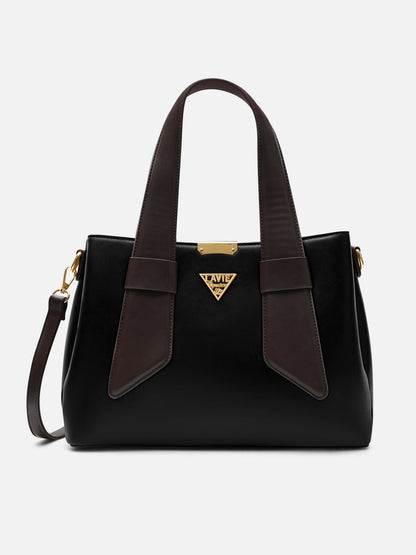 Nashville 3 Compartments Medium Satchel Bag — Black