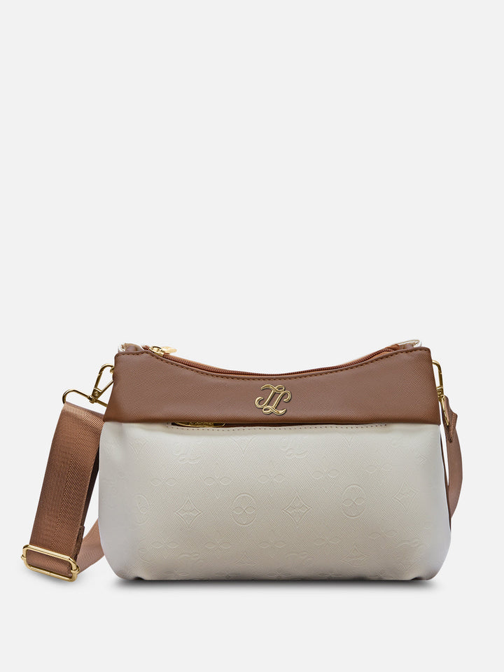 Colourblock Augusta Medium Sling Bag — Off White