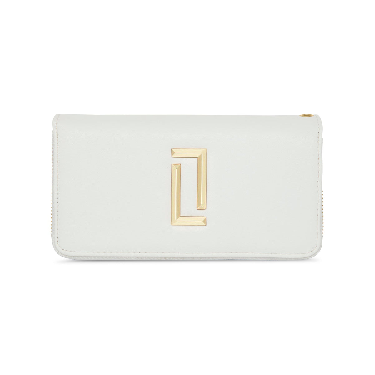 Large Dual Zip Wallet — White (2)