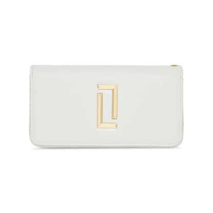 Large Dual Zip Wallet — White (2)