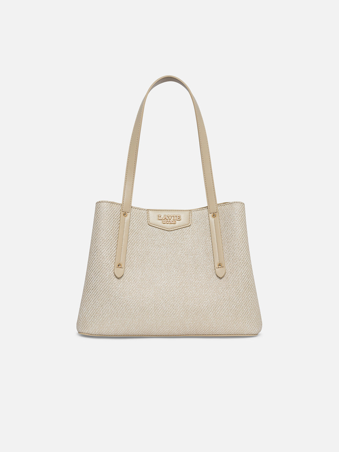 Bella 3 Comparment Medium Handbag — Beige (2)