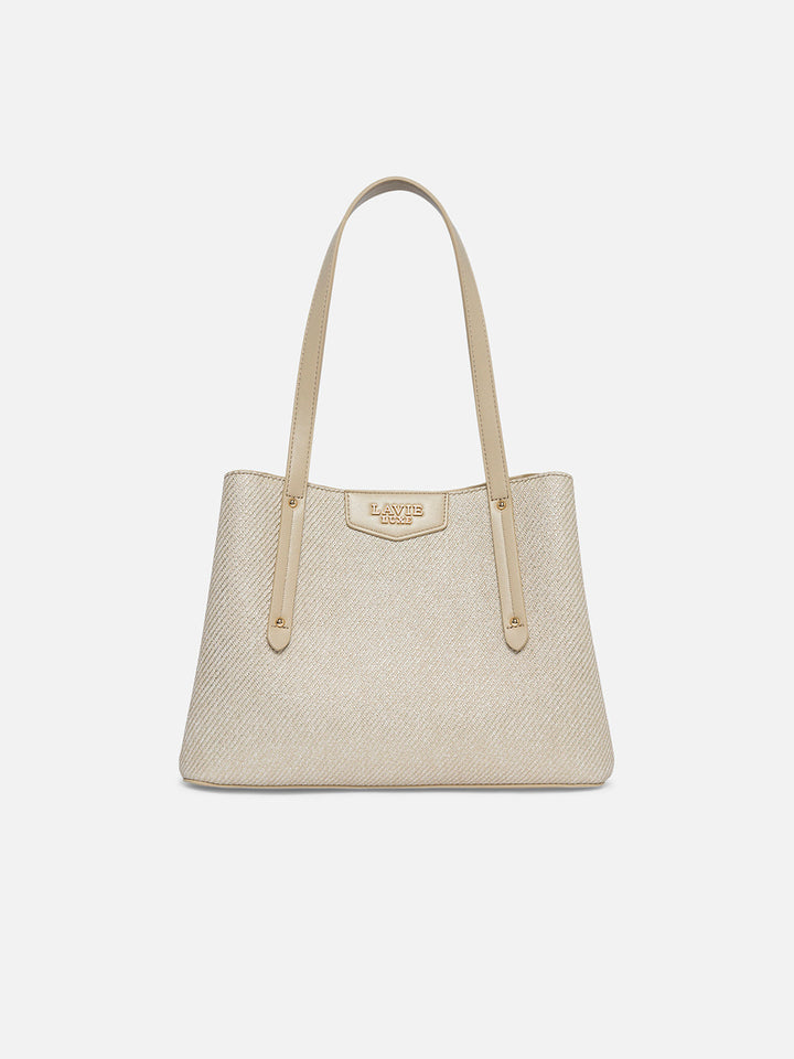 Bella 3 Comparment Medium Handbag — Beige (2)