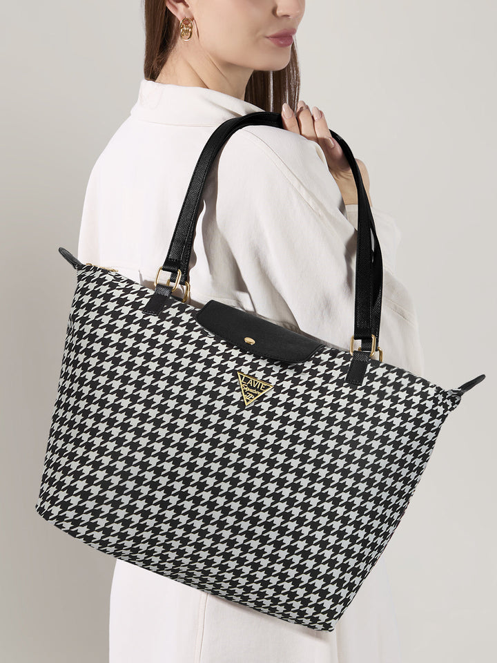 Oregon Large Tote Bag — Black/White (2)