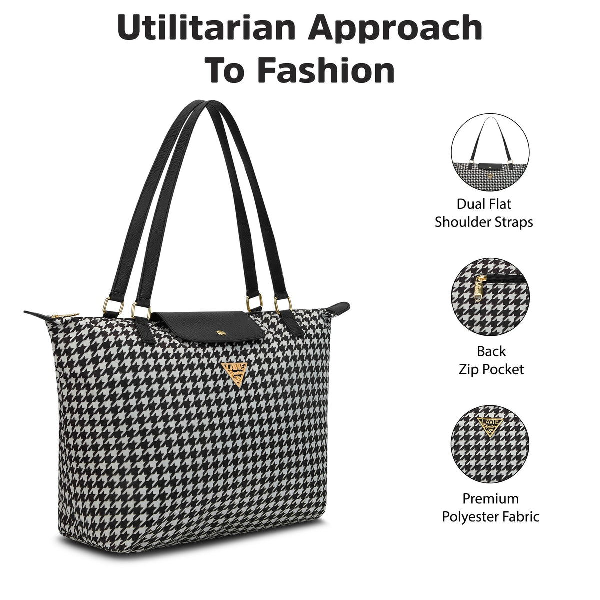 Oregon Large Tote Bag — Black/White (3)