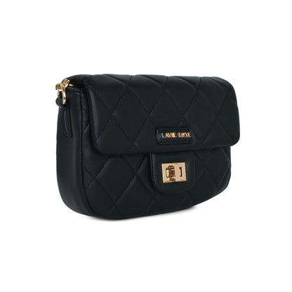 Small Chan Flap Sling Bag — Black (3)