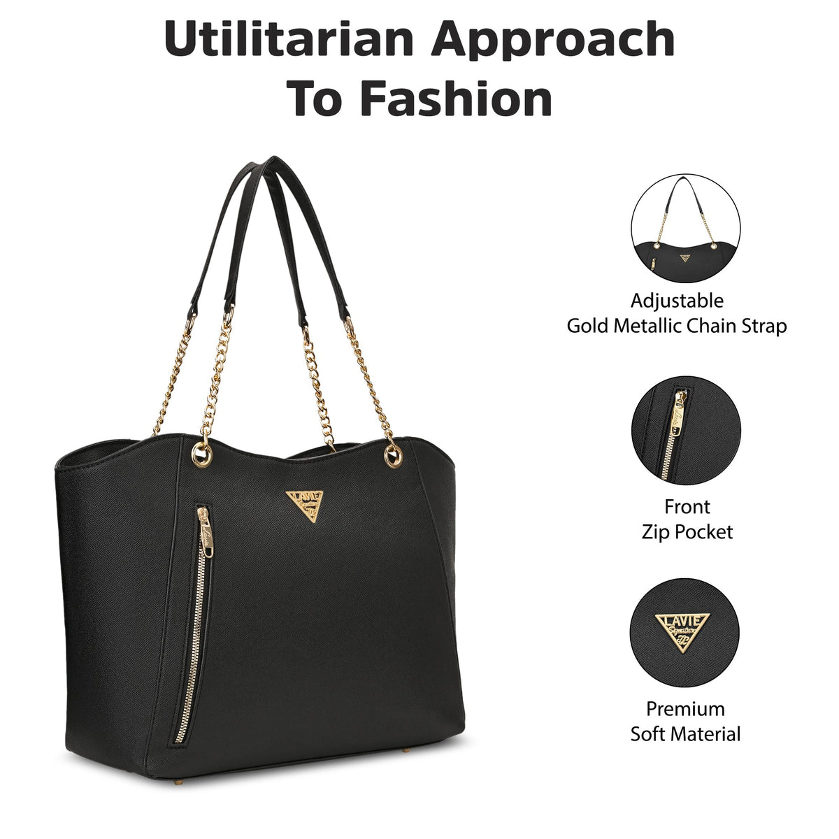 Houston Large Tote Bag — Black (3)