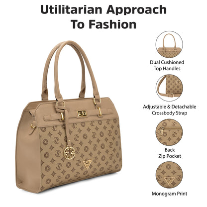 Manhattan Medium Satchel — Taupe (3)