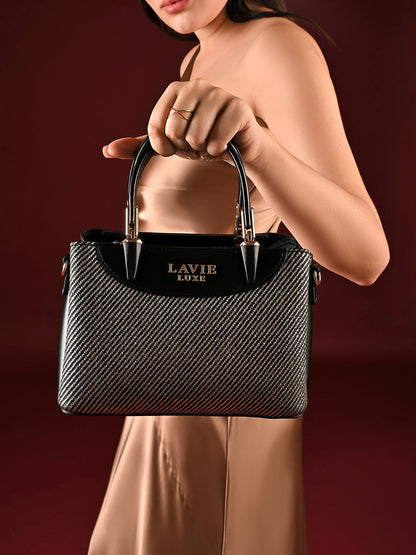 Bella 3 Comparment Extra Small Handbag — Black (3)