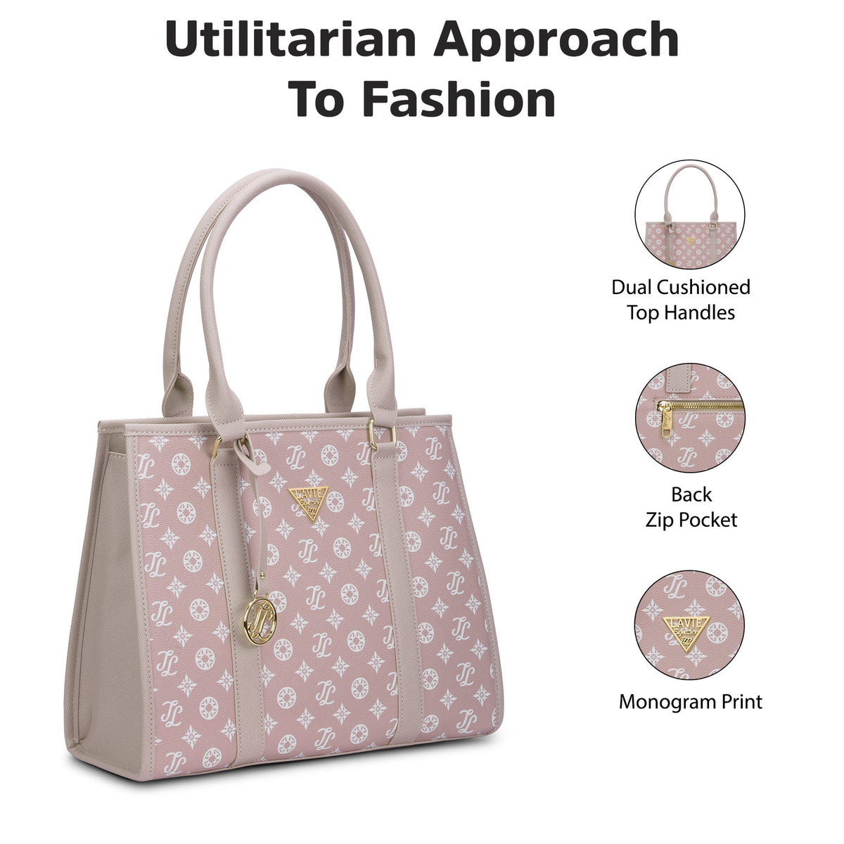 Chicago Large Satchel Bag — Pink (3)