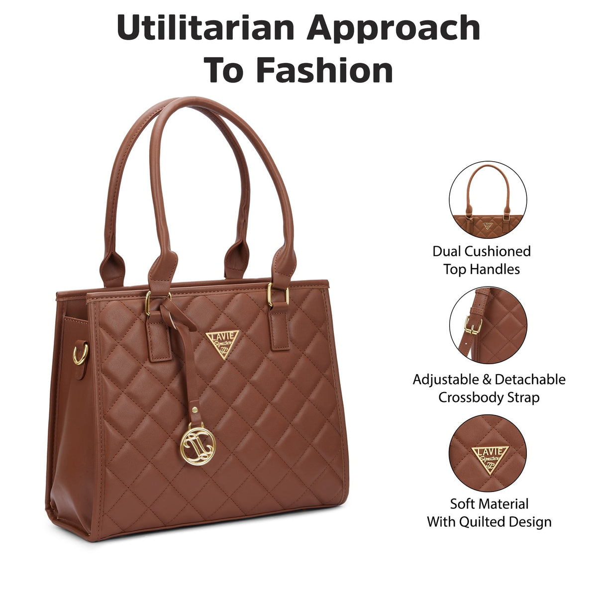 California Medium Satchel Bag — Tan (3)