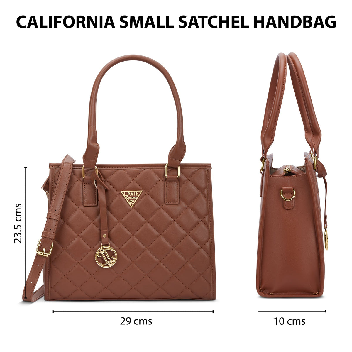 California Medium Satchel Bag — Tan (4)