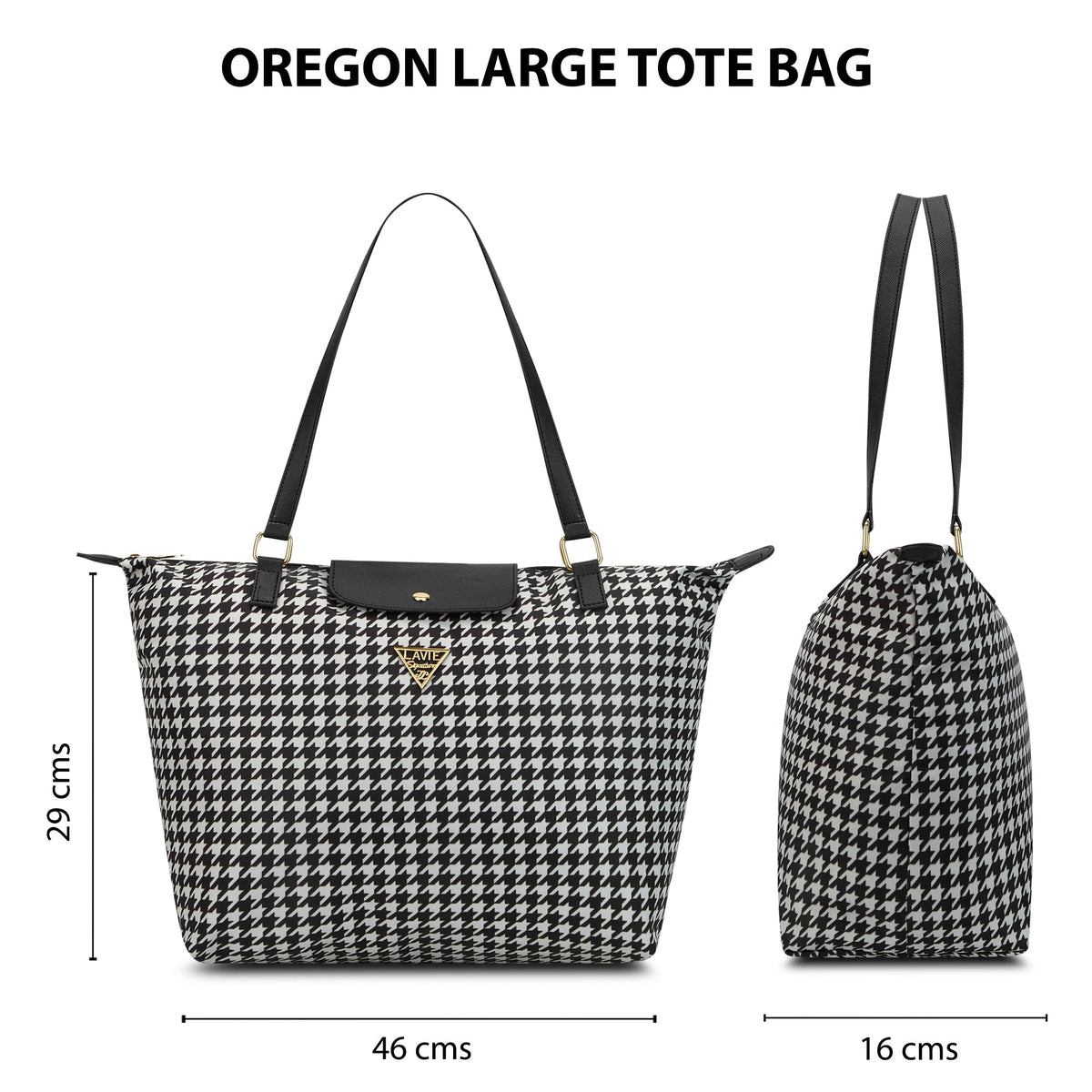 Oregon Large Tote Bag — Black/White (4)