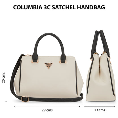 Columbia 3 Compartment Small Satchel Bag — Off White (4)