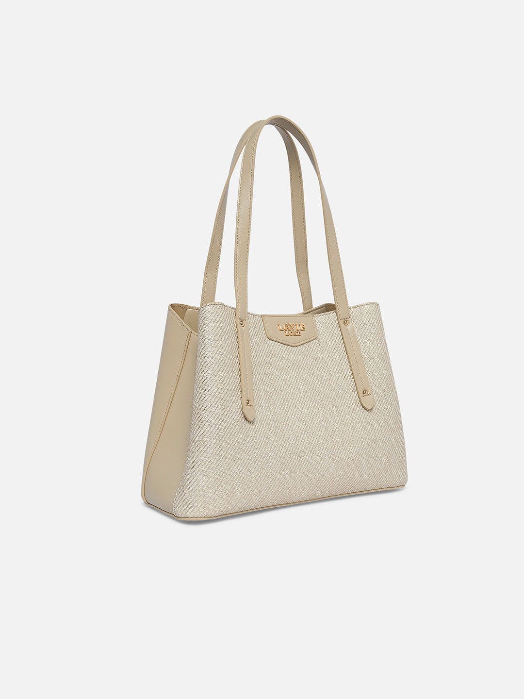 Bella 3 Comparment Medium Handbag — Beige (4)