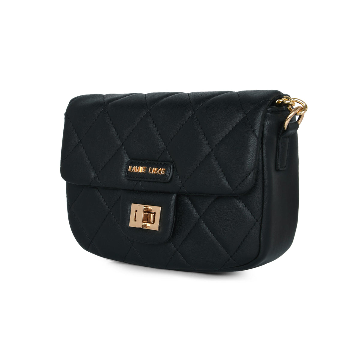 Small Chan Flap Sling Bag — Black (4)