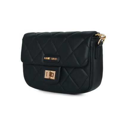 Small Chan Flap Sling Bag — Black (4)