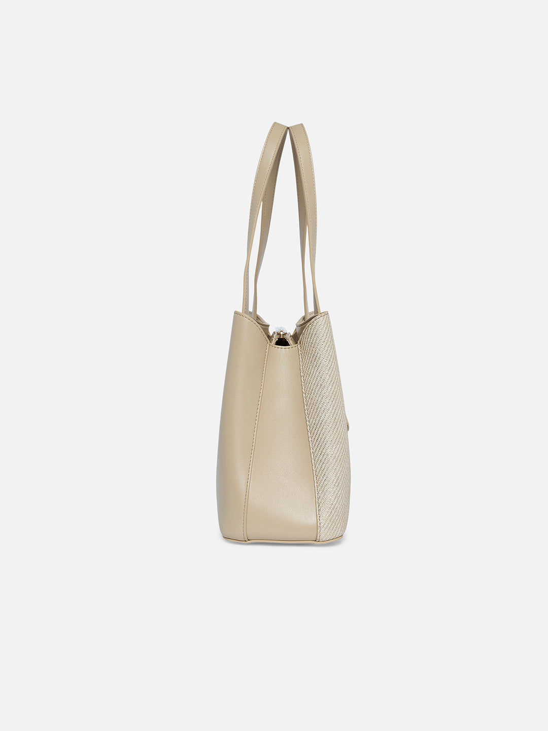 Bella 3 Comparment Medium Handbag — Beige (5)