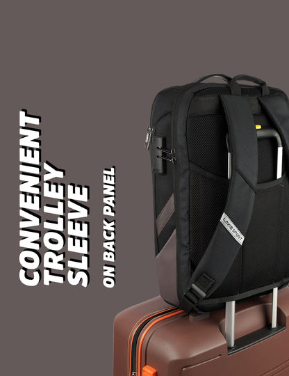 Emperor 24L Anti-theft Laptop Backpack — Black/Choco (5)