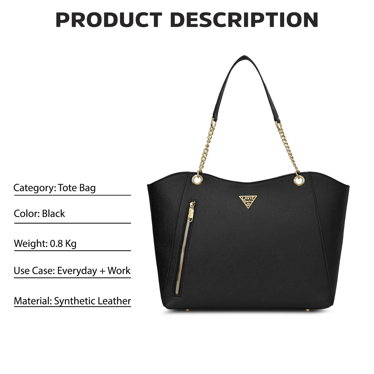 Houston Large Tote Bag — Black (5)