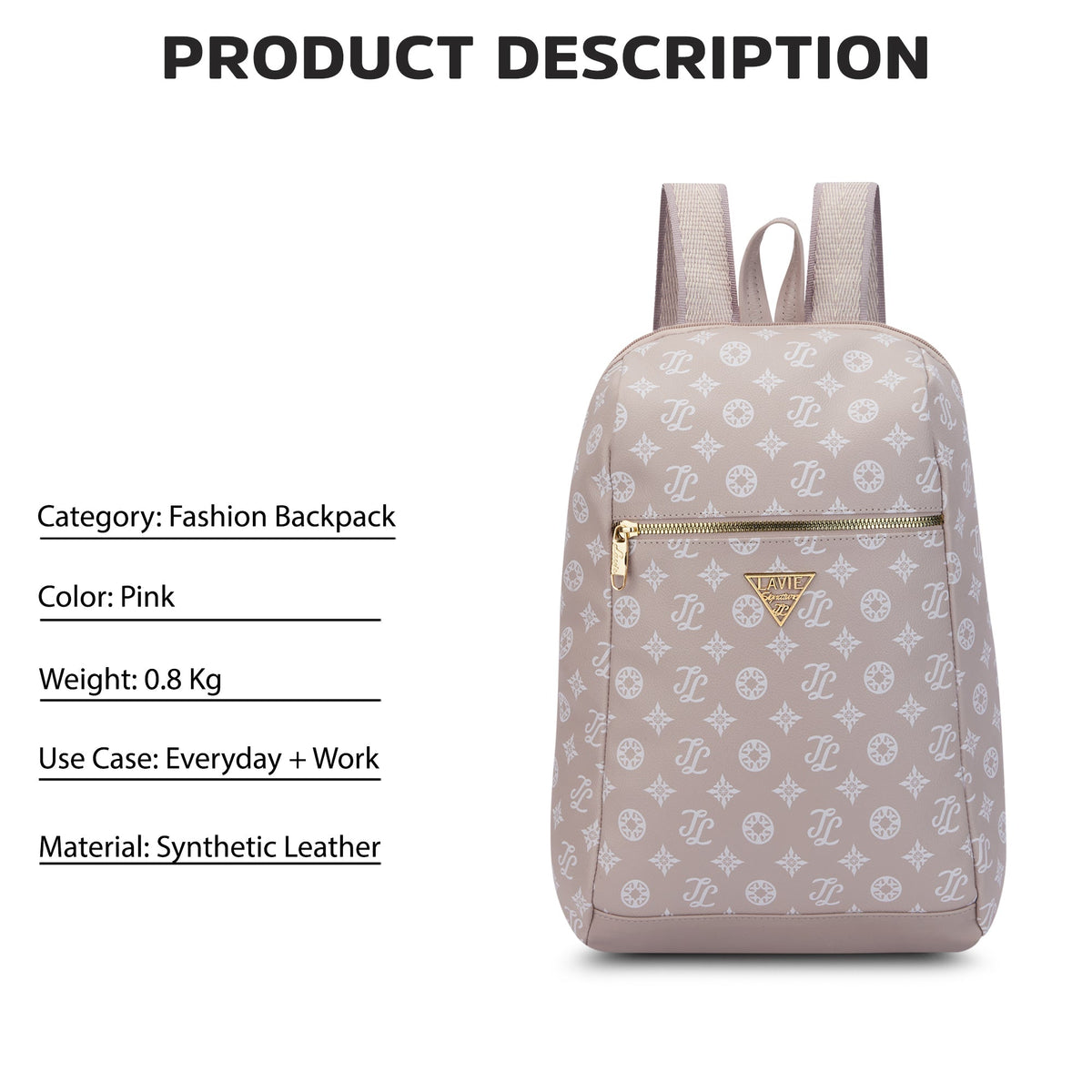 St.Louis Small Fashion Backpack — Pink (5)