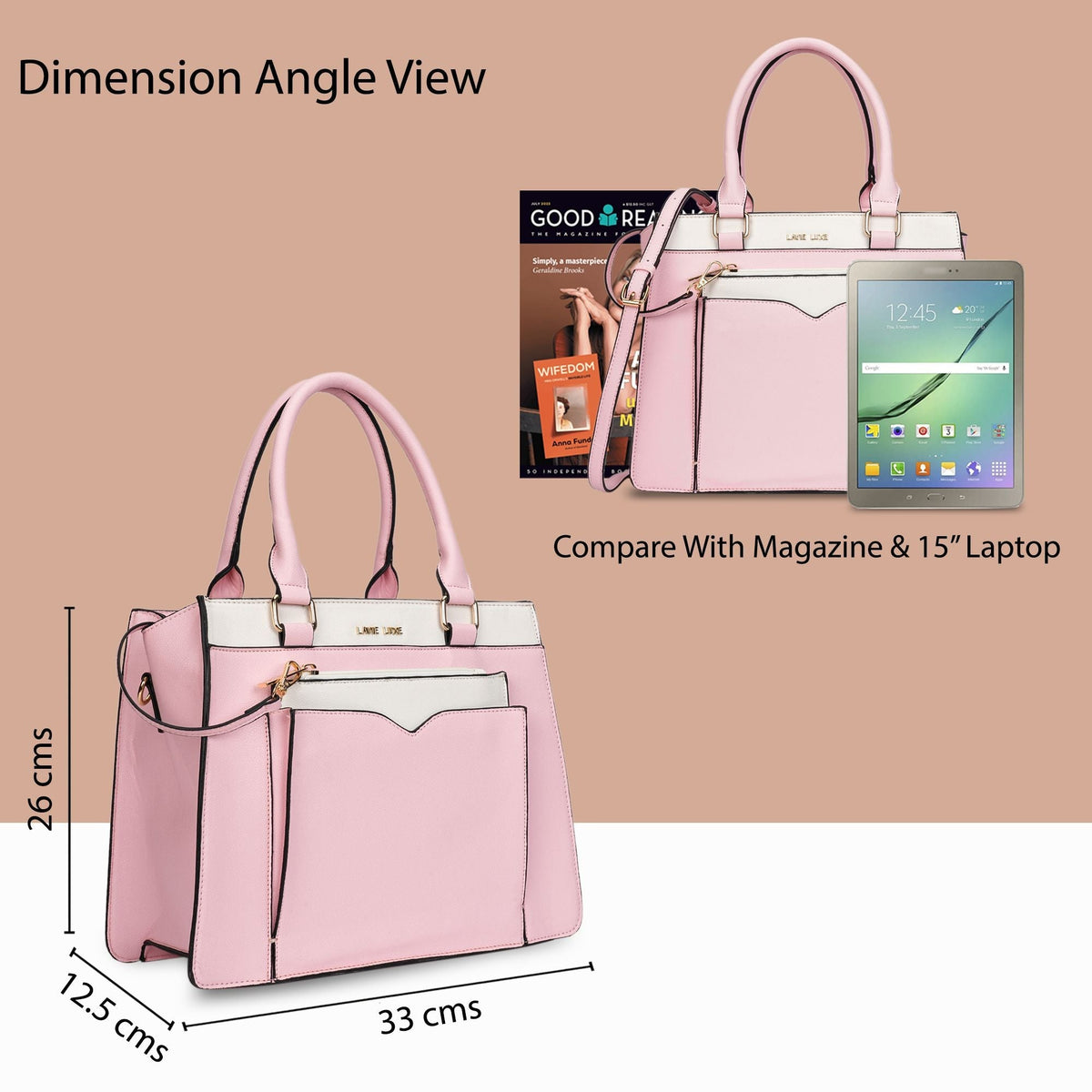 Medium Yalon23 Satchel Bag — Light Pink (5)