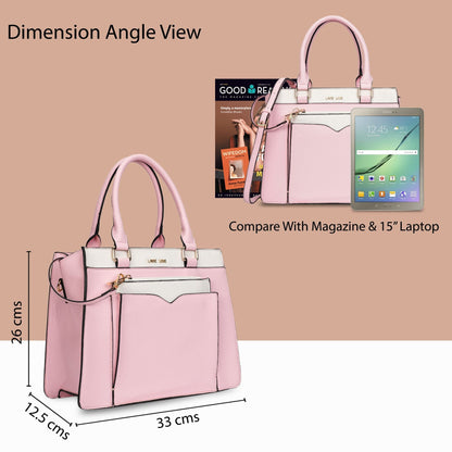 Medium Yalon23 Satchel Bag — Light Pink (5)