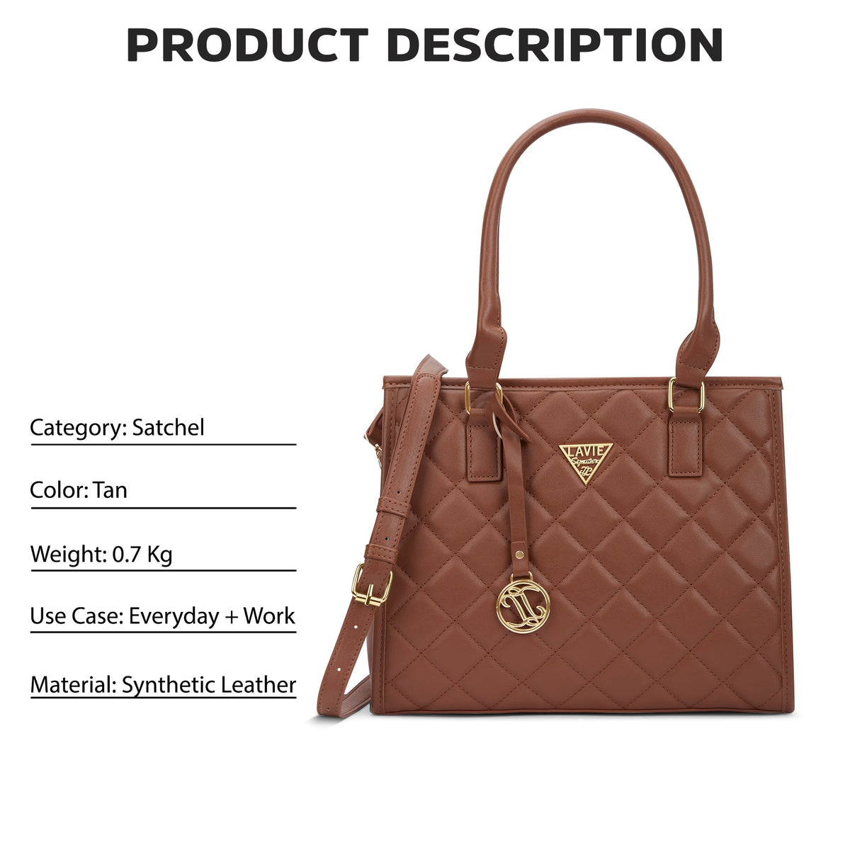 California Medium Satchel Bag — Tan (5)
