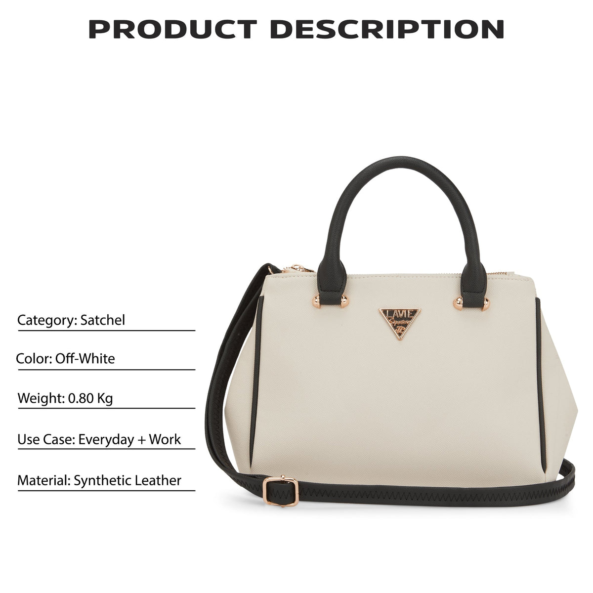 Columbia 3 Compartment Small Satchel Bag — Off White (5)