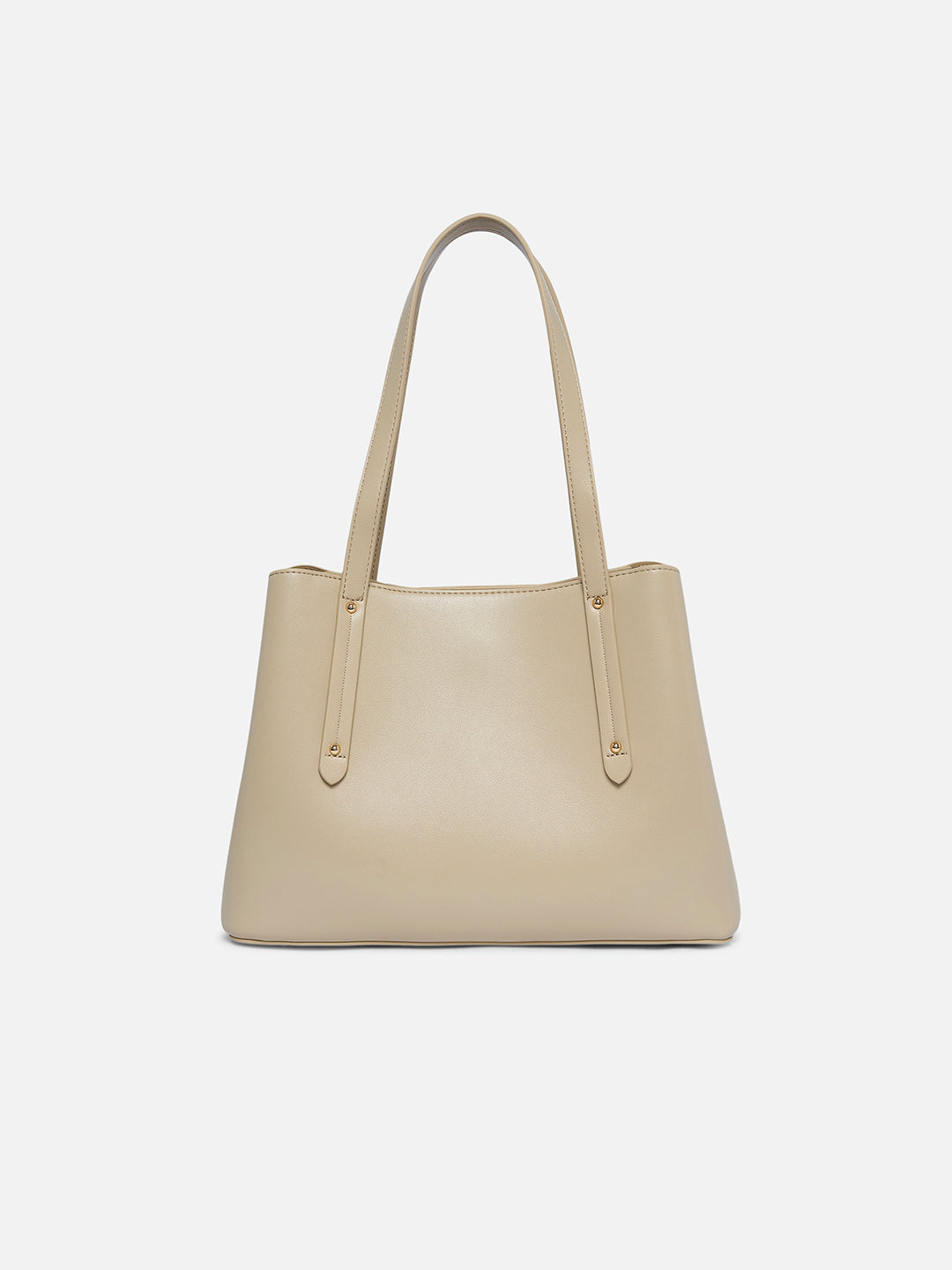 Bella 3 Comparment Medium Handbag — Beige (6)