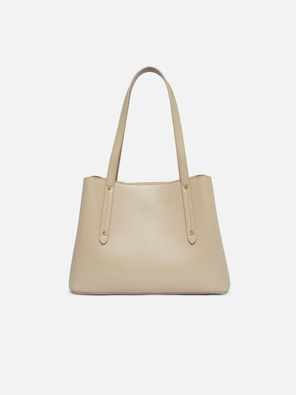 Bella 3 Comparment Medium Handbag — Beige (6)