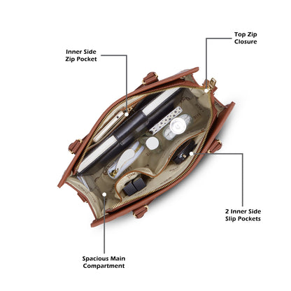 California Medium Satchel Bag — Tan (6)