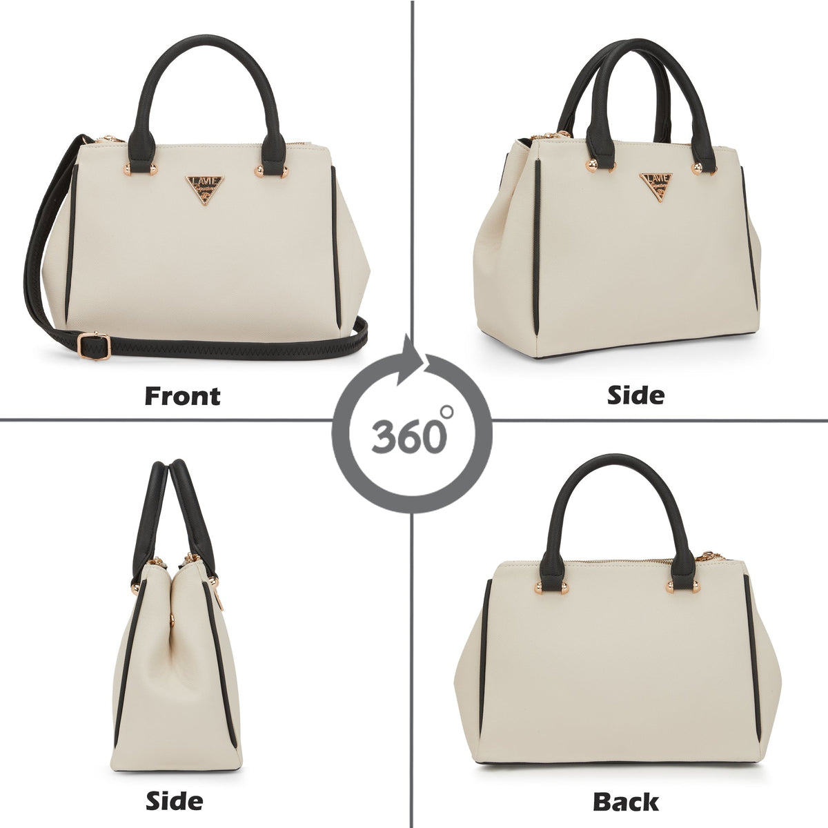 Columbia 3 Compartment Small Satchel Bag — Off White (7)