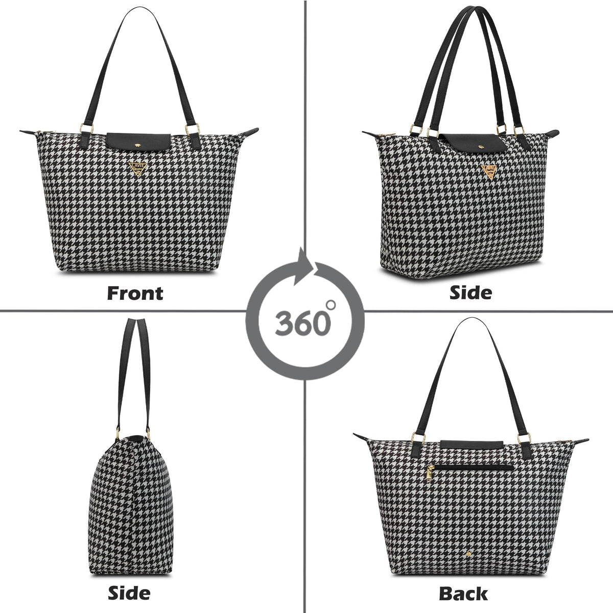 Oregon Large Tote Bag — Black/White (7)