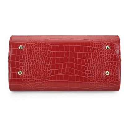 Medium Dazzle Frame Satchel Bag — Dark Red (7)