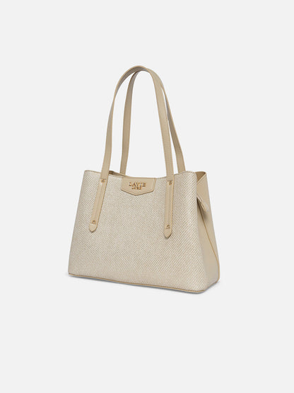 Bella 3 Comparment Medium Handbag — Beige (9)